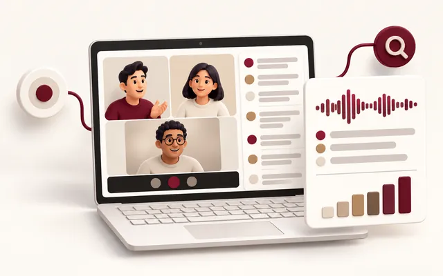 Illustration: a call transcript turning into a task list
