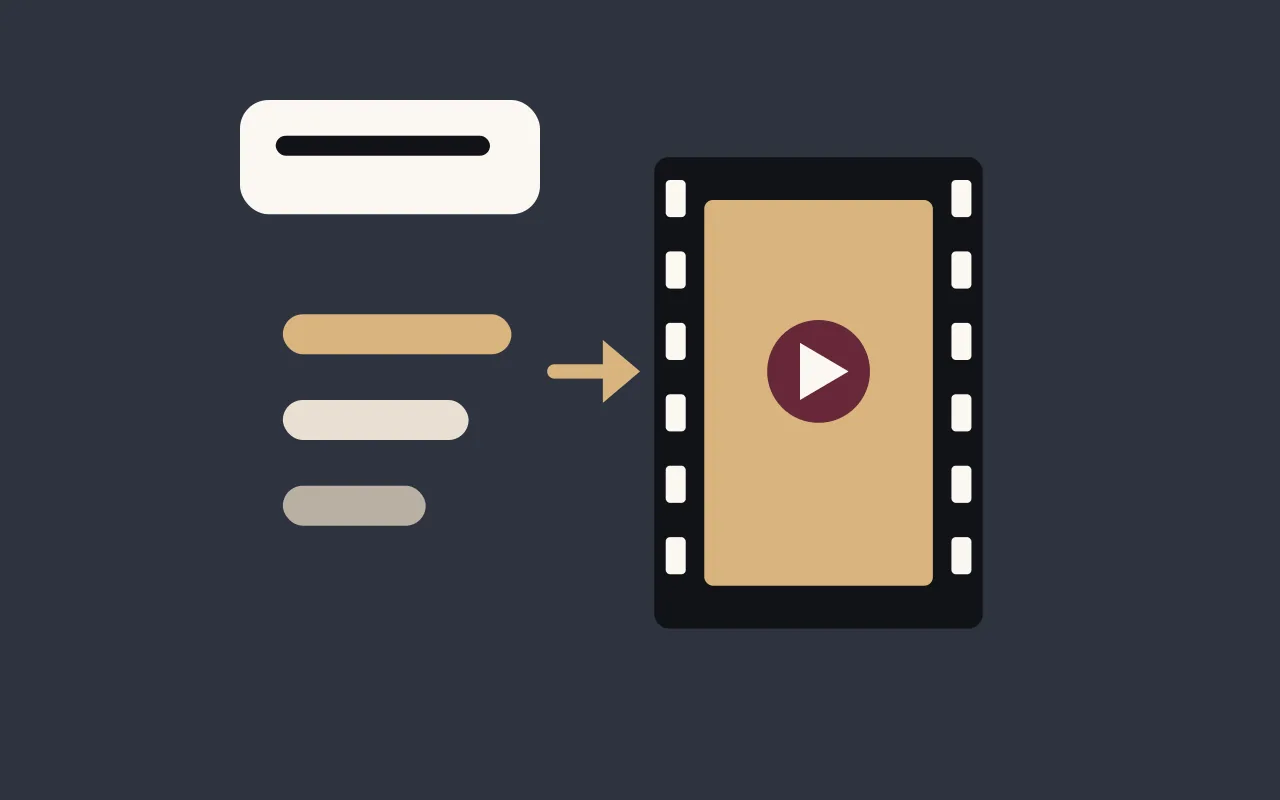 Illustration: an idea turning into a faceless video on a posting calendar
